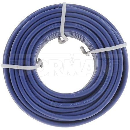 Motormite Primary Wire, Automotive, 16 AWG, Copper, Blue, PVC Jacket, Stranded 85728